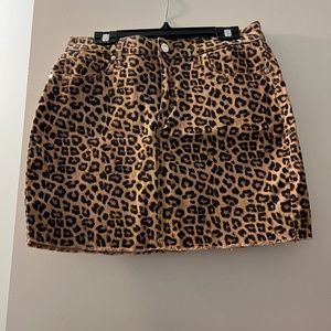 Jean Cheetah Skirt